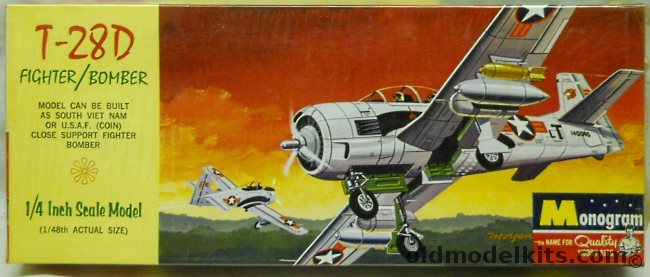 Monogram 1/48 T-28D Fighter Bomber - Four Star Issue - USAF or South Vietnamese Air Force 516th Fighter Squadron, PA121-100 plastic model kit